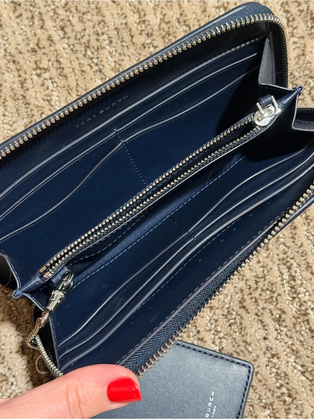 Tory Burch Denim Zip Continental Wallet